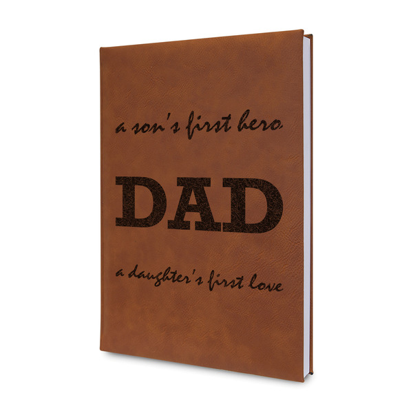 Custom Father's Day Quotes & Sayings Leatherette Journal - Double Sided (Personalized)