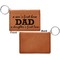 Father's Day Quotes & Sayings Cognac Leatherette Keychain ID Holders - Front Apvl