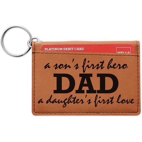 Custom Father's Day Quotes & Sayings Leatherette Keychain ID Holder (Personalized)