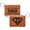 Father's Day Quotes & Sayings Cognac Leatherette Keychain ID Holders - Front and Back Apvl