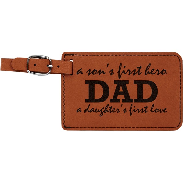 Custom Father's Day Quotes & Sayings Leatherette Luggage Tag (Personalized)