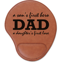 Father's Day Quotes & Sayings Leatherette Mouse Pad with Wrist Support (Personalized)