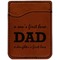 Father's Day Quotes & Sayings Cognac Leatherette Phone Wallet close up