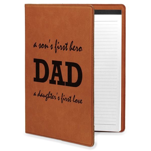 Custom Father's Day Quotes & Sayings Leatherette Portfolio with Notepad - Large - Double Sided (Personalized)