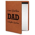 Father's Day Quotes & Sayings Leatherette Portfolio with Notepad - Small - Double Sided (Personalized)