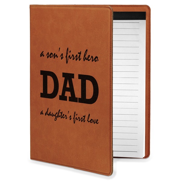 Custom Father's Day Quotes & Sayings Leatherette Portfolio with Notepad - Small - Double Sided (Personalized)