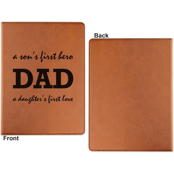 Father's Day Quotes & Sayings Cognac Leatherette Portfolios with Notepad - Small - Single Sided- Apvl