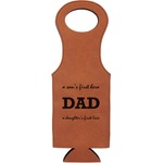 Father's Day Quotes & Sayings Leatherette Wine Tote (Personalized)