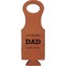 Father's Day Quotes & Sayings Cognac Leatherette Wine Totes - Single Front