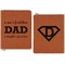 Father's Day Quotes & Sayings Cognac Leatherette Zipper Portfolios with Notepad - Double Sided - Apvl