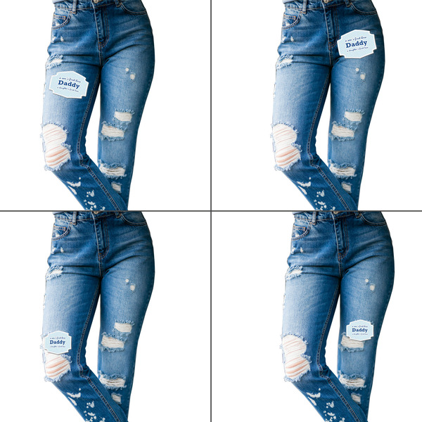 Father's Day Quotes & Sayings Custom Shape Iron On Patches - L set of 4 APPROVAL