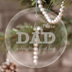 Father's Day Quotes & Sayings Engraved Glass Ornament