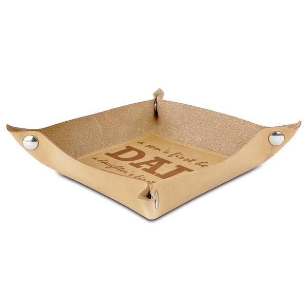 Father's Day Quotes & Sayings Genuine Leather Valet Trays - ANGLE (folded)