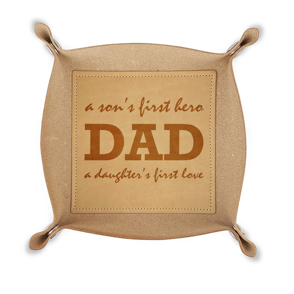 Custom Father's Day Quotes & Sayings Genuine Leather Dice Tray
