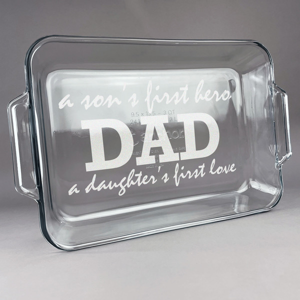 Custom Father's Day Quotes & Sayings Glass Baking Dish with Truefit Lid - 13in x 9in