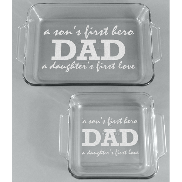 Father's Day Quotes & Sayings Glass Baking Dish Set - FRONT