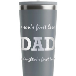 Father's Day Quotes & Sayings RTIC Everyday Tumbler with Straw - 28oz - Grey - Single-Sided