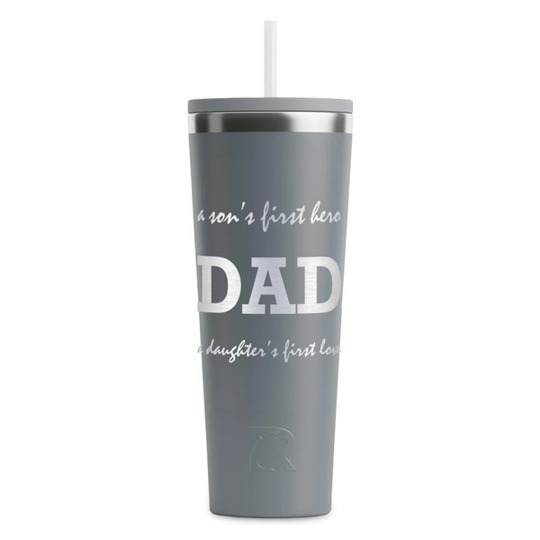 Father's Day Quotes & Sayings Grey RTIC Everyday Tumbler - 28 oz. - Front