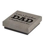 Father's Day Quotes & Sayings Jewelry Gift Box - Engraved Leather Lid