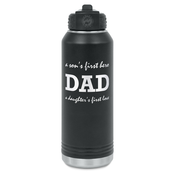 Custom Father's Day Quotes & Sayings Water Bottle - Laser Engraved - Front
