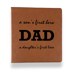Father's Day Quotes & Sayings Leather Binder - 1" - Rawhide