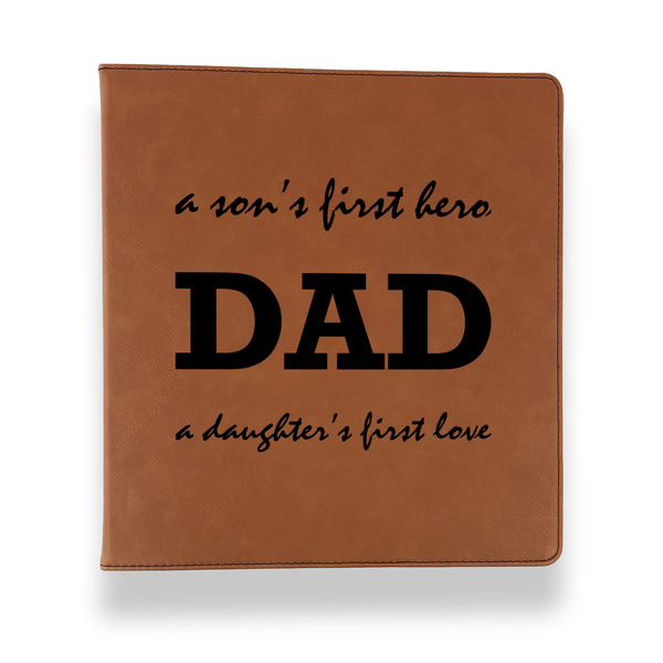 Custom Father's Day Quotes & Sayings Leather Binder - 1" - Rawhide