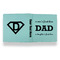 Father's Day Quotes & Sayings Leather Binder - 1" - Teal - Back Spine Front View