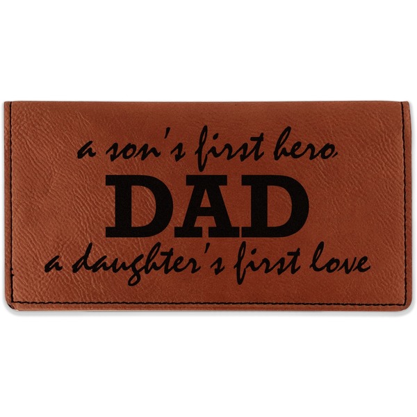 Custom Father's Day Quotes & Sayings Leatherette Checkbook Holder - Single Sided (Personalized)