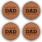 Father's Day Quotes & Sayings Leather Coaster Set of 4