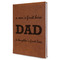 Father's Day Quotes & Sayings Leather Sketchbook - Large - Double Sided - Angled View