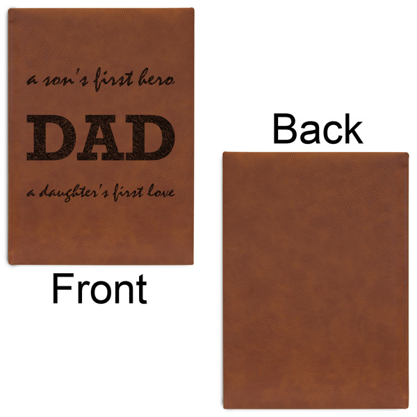 Father's Day Quotes & Sayings Leatherette Journal - Large - Single Sided - Front & Back View