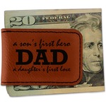 Father's Day Quotes & Sayings Leatherette Magnetic Money Clip (Personalized)
