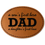 Father's Day Quotes & Sayings Faux Leather Iron On Patch - Oval
