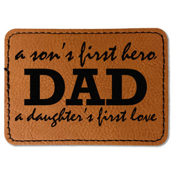 Father's Day Quotes & Sayings Faux Leather Iron On Patch - Rectangle