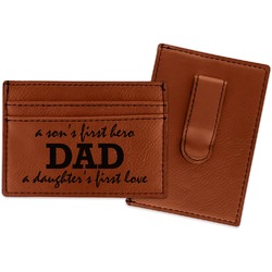 Father's Day Quotes & Sayings Leatherette Wallet with Money Clip (Personalized)