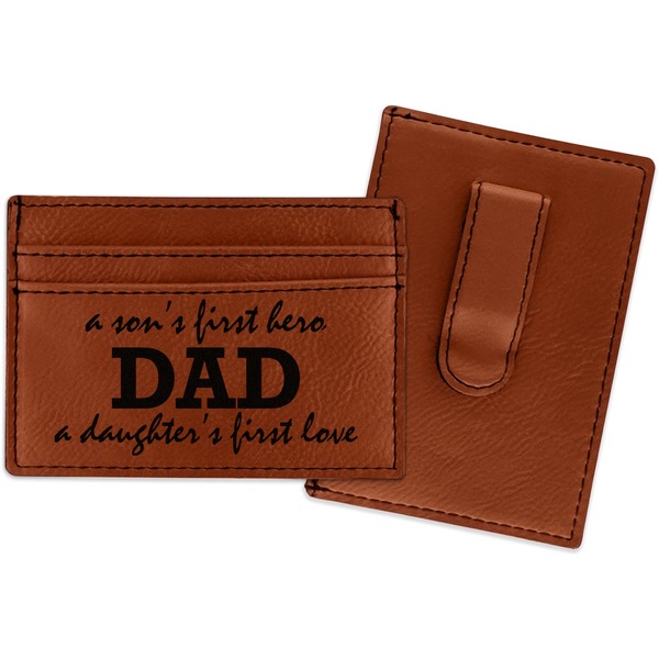 Custom Father's Day Quotes & Sayings Leatherette Wallet with Money Clip (Personalized)