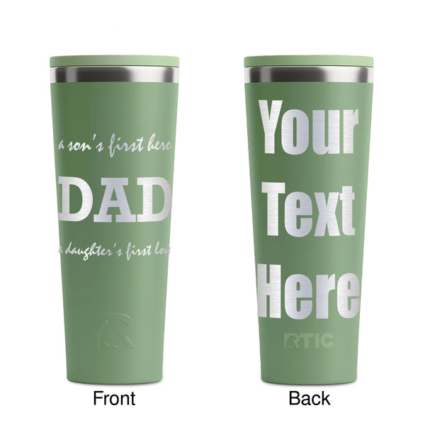 Father's Day Quotes & Sayings Light Green RTIC Everyday Tumbler - 28 oz. - Front and Back