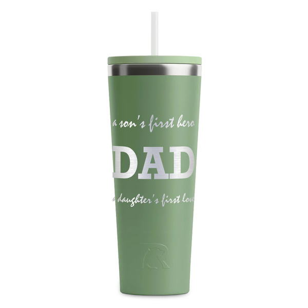 Custom Father's Day Quotes & Sayings RTIC Everyday Tumbler with Straw - 28oz - Light Green - Single-Sided