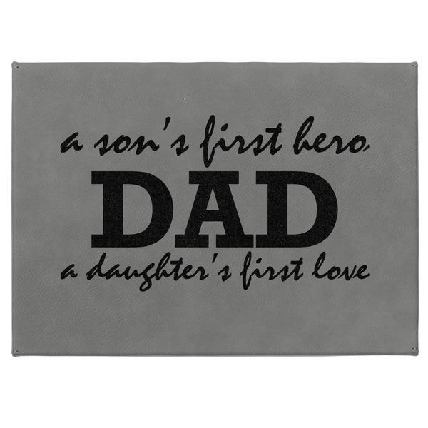 Father's Day Quotes & Sayings Medium Gift Box with Engraved Leather Lid - Approval