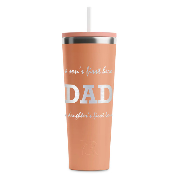 Father's Day Quotes & Sayings Peach RTIC Everyday Tumbler - 28 oz. - Front