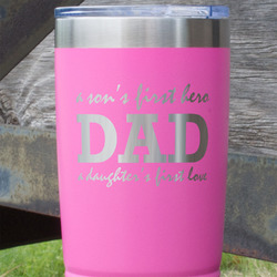 Father's Day Quotes & Sayings 20 oz Stainless Steel Tumbler - Pink - Double Sided
