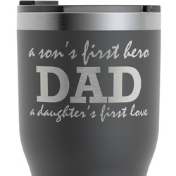 Father's Day Quotes & Sayings RTIC Tumbler - Black - Engraved Front (Personalized)