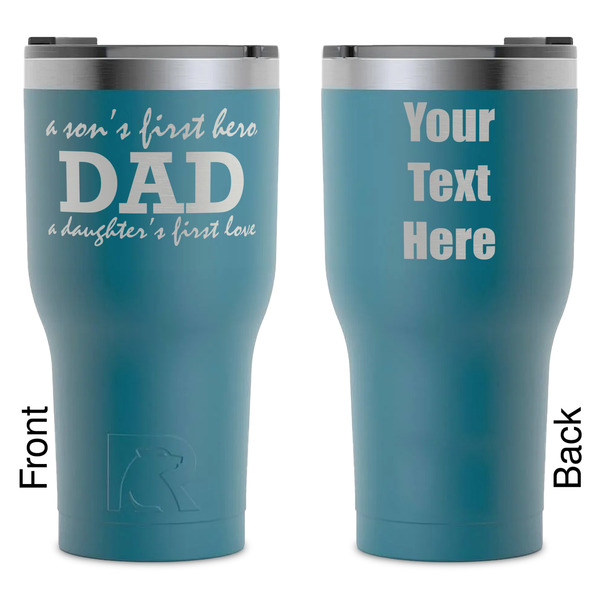 Custom Father's Day Quotes & Sayings RTIC Tumbler - Dark Teal - Laser Engraved - Double-Sided