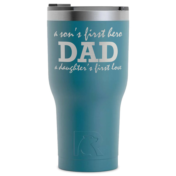 Custom Father's Day Quotes & Sayings RTIC Tumbler - Dark Teal - Laser Engraved - Single-Sided