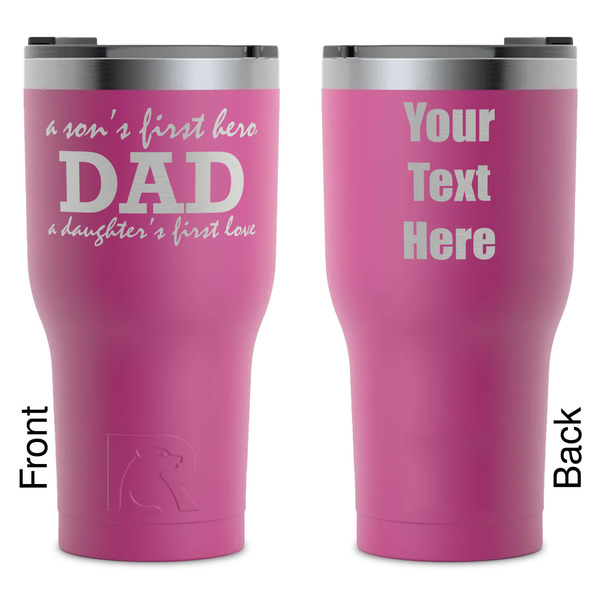 Custom Father's Day Quotes & Sayings RTIC Tumbler - Magenta - Laser Engraved - Double-Sided