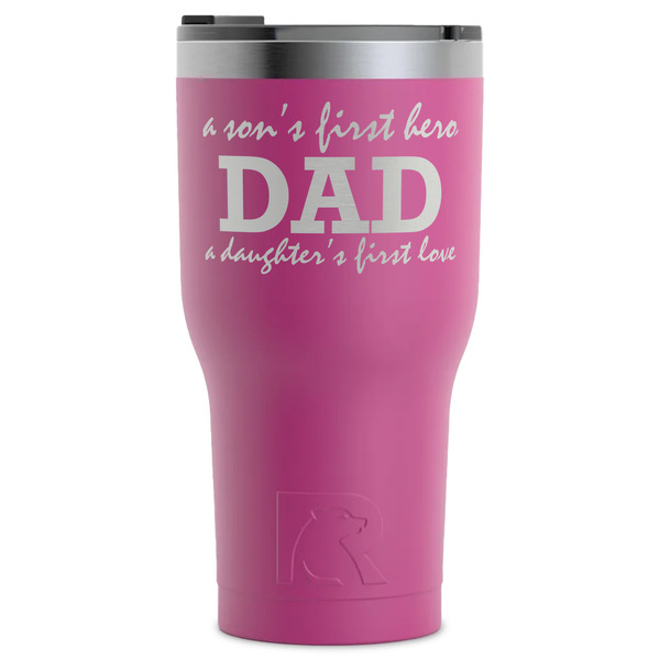 Custom Father's Day Quotes & Sayings RTIC Tumbler - Magenta - Laser Engraved - Single-Sided