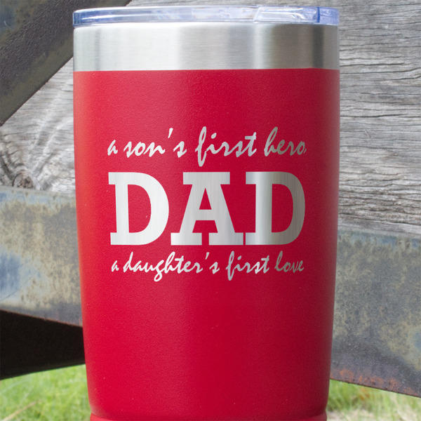 Father's Day Quotes & Sayings Red Polar Camel Tumbler - 20oz - Close Up