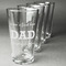 Father's Day Quotes & Sayings Set of Four Engraved Pint Glasses - Set View