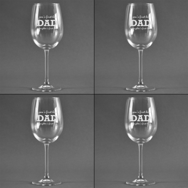 Father's Day Quotes & Sayings Set of Four Personalized Wineglasses (Approval)