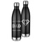 Father's Day Quotes & Sayings Stainless Steel 26oz black water bottle front and back